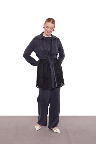 Levidor 100612 BELİ BÜZGÜLÜ ÖNÜ FİLE DETAYLI İÇ BLUZ SIFIR KOL PANTOLON BELİ ...