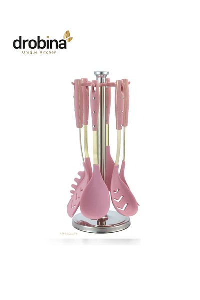 drobina Dropina 7-Piece Silicone Spoon Set, Rose Gold