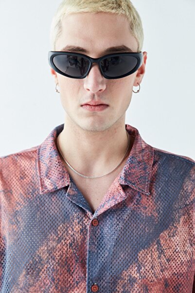 VAMOSCLO Оверсайз сорочка з візерунком та шнурком Візерунок-5