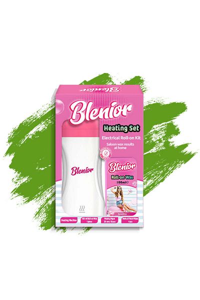 Blenior Epilation kit - heater, roll-on wax, strips, cleaning wipes, Blenior
