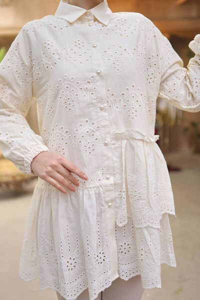 Afra Fisto Tunic with Pearl Buttons