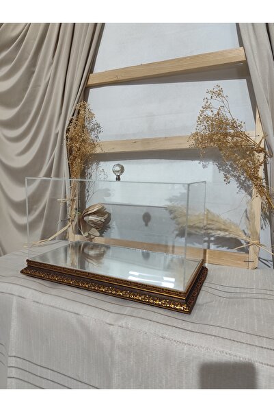 çeyiz sandık atölyesi Orta Boy Pleksi Kutu Gold Detaylı Çerçeve