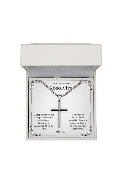 The Jewel Heart Cross Necklace For Son's Graduation – Stainless Steel, Message Packaging