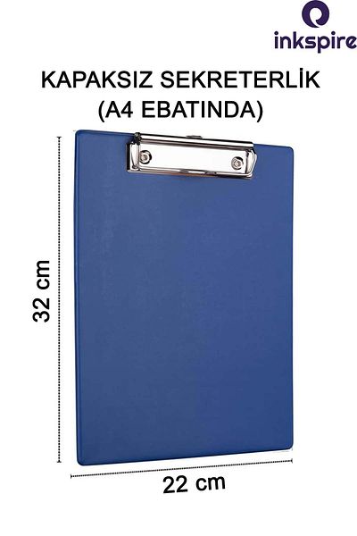 inkspire Capless Secretarial A4 Pvc 1 Piece Document Holder with Clamp on the Top File Clipboard Writing Table Office Stationery