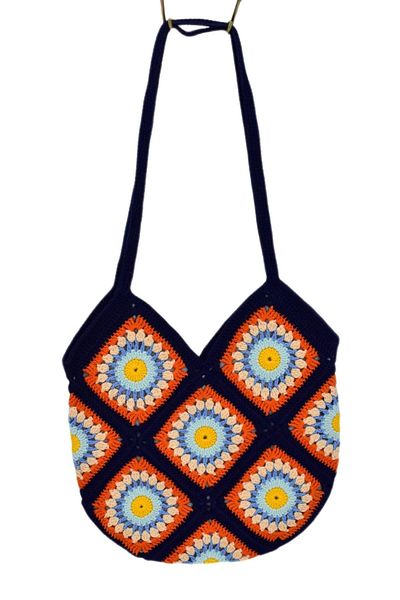 BAGLAN Hand Knitted Motif Patterned Lined Shoulder Bag Bgl-St04724