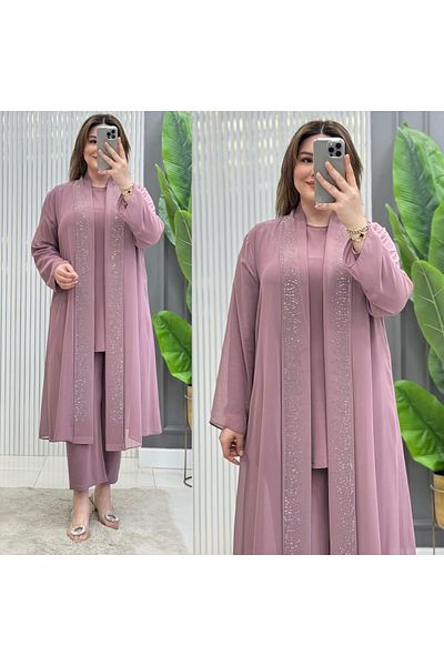 GK Sandy Chiffon 3-Piece Large Size Tunic Set