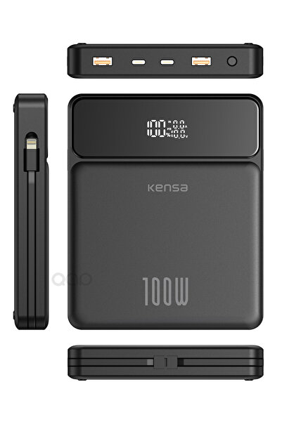 TEKNOHANE 100 WATT Süper Hızlı Şarj Power Bank Macbook & Notebook Şarj Eder 30000 Mah Laptop Şarjı