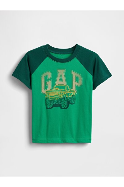 GAP Erkek Bebek Yeşil Gap Logo Colorblock T-Shirt