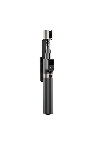 DUDAO Stick selfie F18w telescopic, Bluetooth, trepied, compact și extensibil, 7 segmente, aluminiu, negru