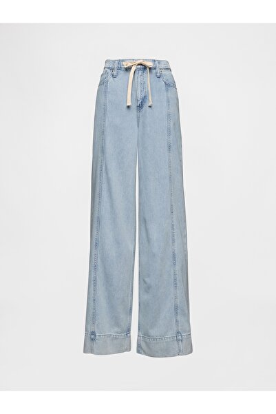 GAP Kadın Mavi Mid Rise UltraSoft Baggy Jean Pantolon