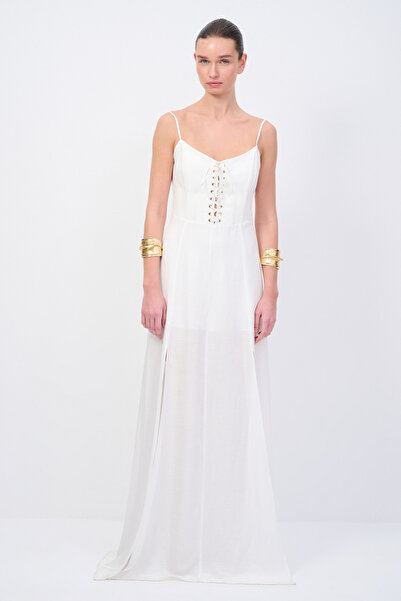 Love My Body Moda Tutkusu Askılı Önü Kuşgözlü Elbise