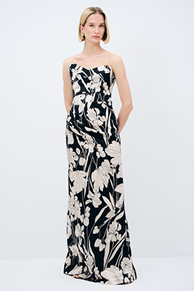 adL Mert Aslan Drapeli Asimetrik Elbise