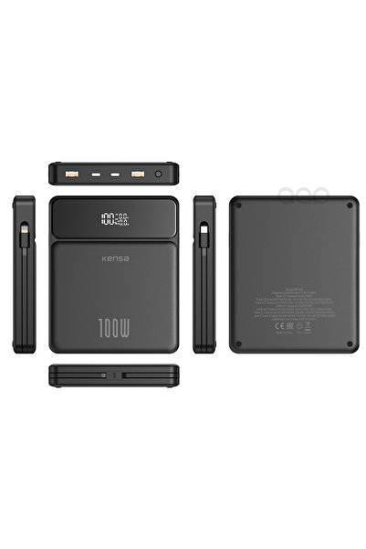 TEKNOHANE 100 WATT Süper Hızlı Şarj Power Bank Macbook & Notebook Şarj Eder 30000 Mah Laptop Şarjı