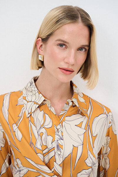 adL Mert Aslan Desenli Kruvaze Elbise