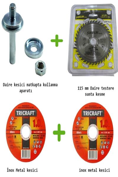 Depolife Matkapta Kullanmak Için Daire Testere Aparatı Kesici Diskleri Ve 3 Adet Disk