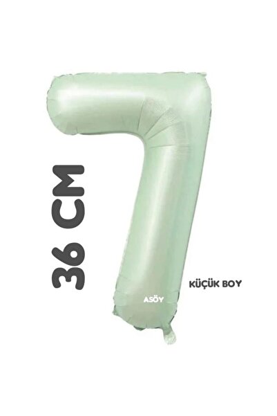 asöy 7 بالونات من رقائق الألومنيوم 7 بالونات أرقام 36 سم حجم صغير باللون الأخ...