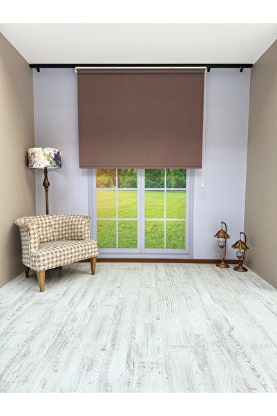 mep mekanik Donatti Stor Perde İthal Mat Polyester Koyu Kahve P1620