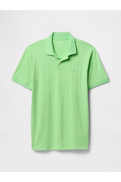 GAP Men's Green Logo Piqué Polo Neck T-Shirt