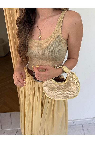 Tina İstanbul Geantă Ovală Cutie Cireș Galben