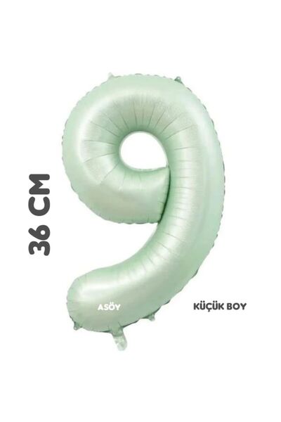asöy 9 بالونات من رقائق الألومنيوم، 9 بالونات أرقام، 36 سم، حجم صغير، باللون ...