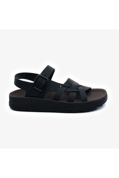 Greyder 59094 Black Nubuck Genuine Leather Women's Sandals
