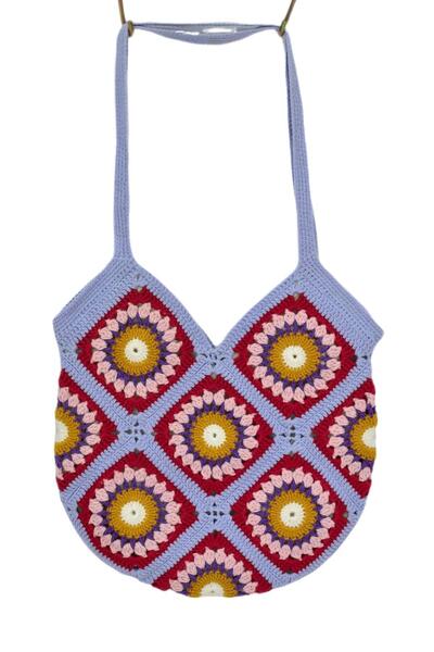 BAGLAN Geantă de umăr căptușită cu model tricotat manual BGL-ST04724