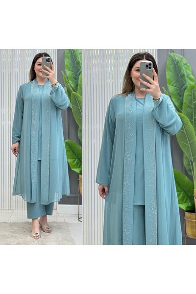 GK Sandy Chiffon 3-Piece Large Size Tunic Set
