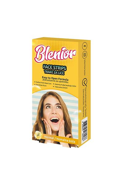 Blenior Cold wax depilatory strips for the face - normal hair, 20 pcs, Blenior