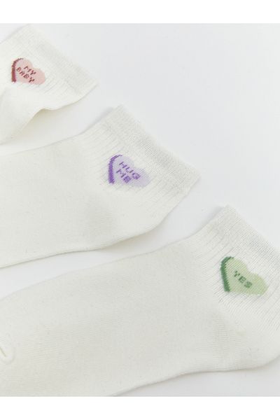 LC Waikiki Heart Printed Women's Booties Socks 5 Pack
