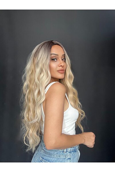 Suzan Peruk Gerçek Saç dokulu Peruk Su dalgası-Üst kısmı Tepesi baş derisi gi...