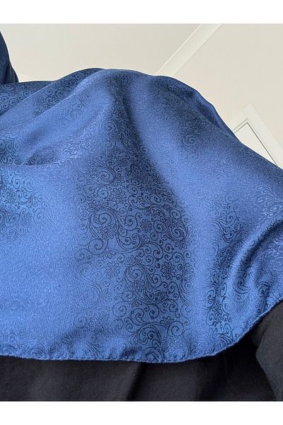Lavena scarfs Şal Jacquard cu model floral din seria Papatya - bleumarin