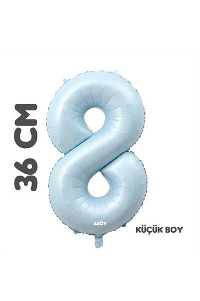 asöy 8 Foil Balloons Number Balloons 36 cm Small Size Blue Green 8 Year Old Balloon Birthday Party Supplies