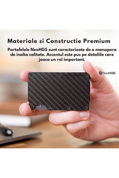 NeoHGS ™ Wallet, Carbon Fiber, Portcard Type, Rfid Anti-theft Protection, Unisex, Aluminum,