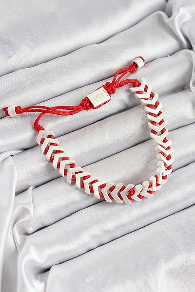 BESKAR Red White Juju Women's Bracelet with Brass Elevator