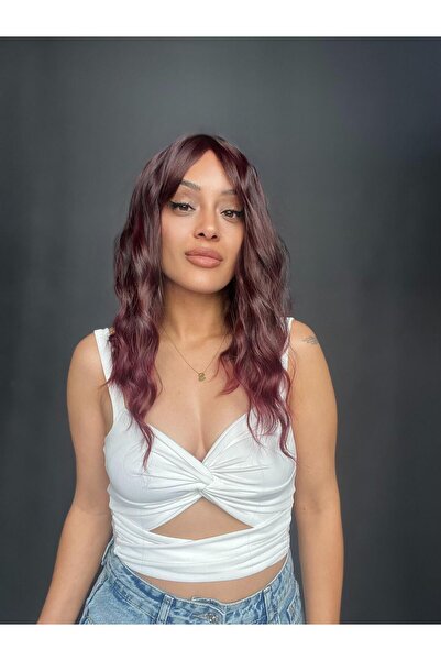 Suzan Peruk Gerçek Saç dokulu Küt Peruk Su dalgası-Perçemli Üst kısmı Tepesi ...