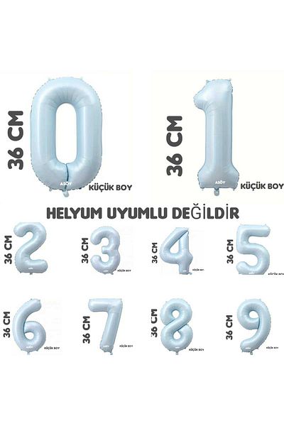 asöy 5 Foil Balloons Number Balloons 36 cm Small Size Blue Green 5 Year Old Balloon Birthday Party Supplies