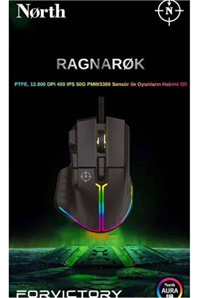 North Odin Pro WL Siyah 26K DPI 750 IPS 70G UltraLight RGB Kablosuz Gaming Mouse