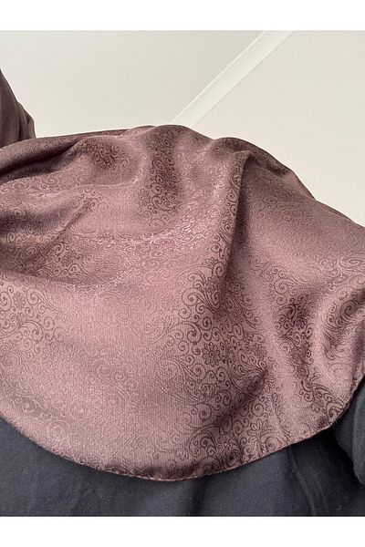 Lavena scarfs Şal Jacquard cu model floral din seria Papatya - Bitter Brown