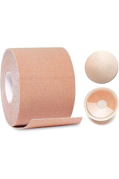 Glamroot شريط لاصق لرفع الثدي بدون حمالات وبدون ظهر للنساء مع غطاء للثدي، لون...