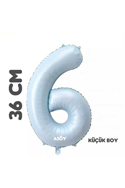 asöy 6 Folyo Balon Rakam Balon 36 Cm Küçük Boy Mavi Yeşil 6 Yaş Balonu Doğum ...