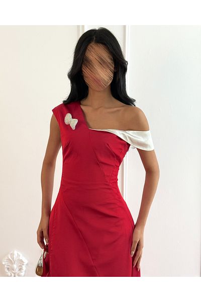 toog White one-shoulder midi dress