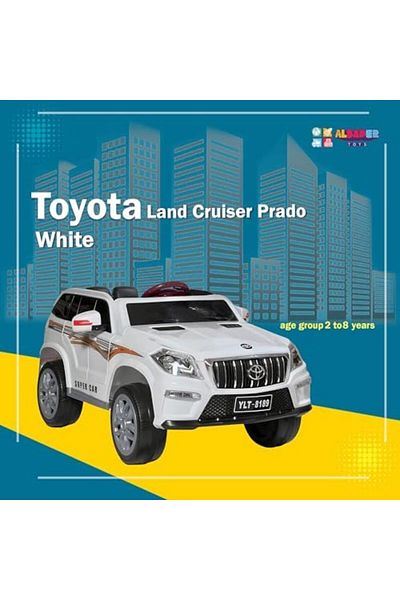 ALBADER Electric Ride On Car Land Crusier Prado With 4 Motors, 12V Battery, Electric Car
