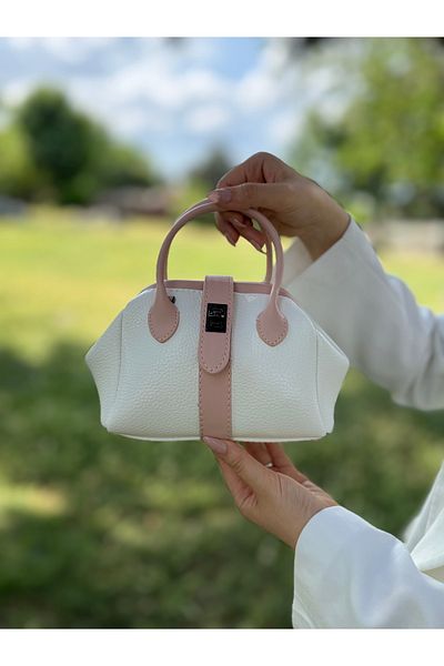 DEV 3 ADAM Nçs White Powder Mini Women's Hand and Shoulder Bag - the Minimal of Elegance (Width: 18~Length: 13)