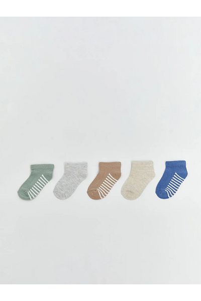 LC Waikiki Lcw Baby Green Striped Baby Boy Booties Socks 5-Pack