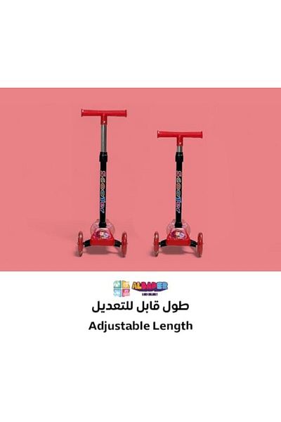 ALBADER سكوتر، سكوتر بثلاث عجلات مع مقبض وسكوتر تزلج LED عريض للغاية، سكوتر خفيف الوزن