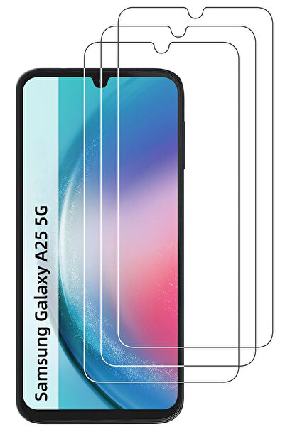 CEPSTOK Samsung Galaxy A25 Kırılmaz Cam 3 Adet Temperli Şeffaf Ekran Koruyucu...