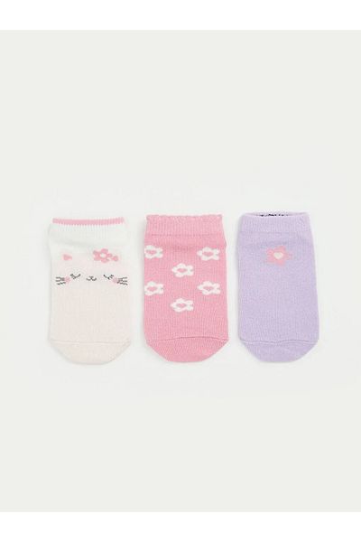 LC Waikiki Lcw baby pink floral girl baby booties socks 3-pack