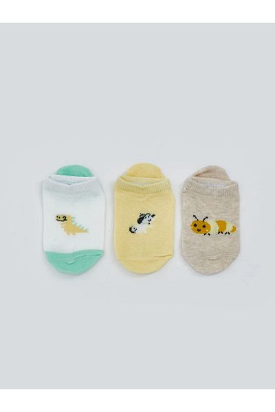 LC Waikiki Lcw Baby Ecru Printed Baby Boy Booties Socks 5 Pcs
