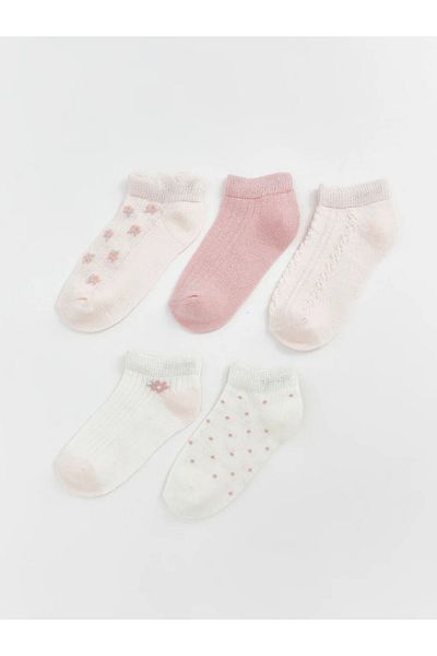 LC Waikiki Lcw Baby Pink Floral Baby Girl Booties Socks 5-Pack