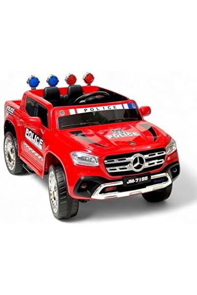 ALBADER Electric Police Ride On Car Mercedes Pickup With 4 Motors, 12V Ride o...